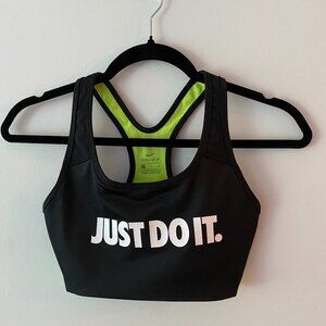 NIKE Pro Sports Bra Black with Neon Yellow Size S